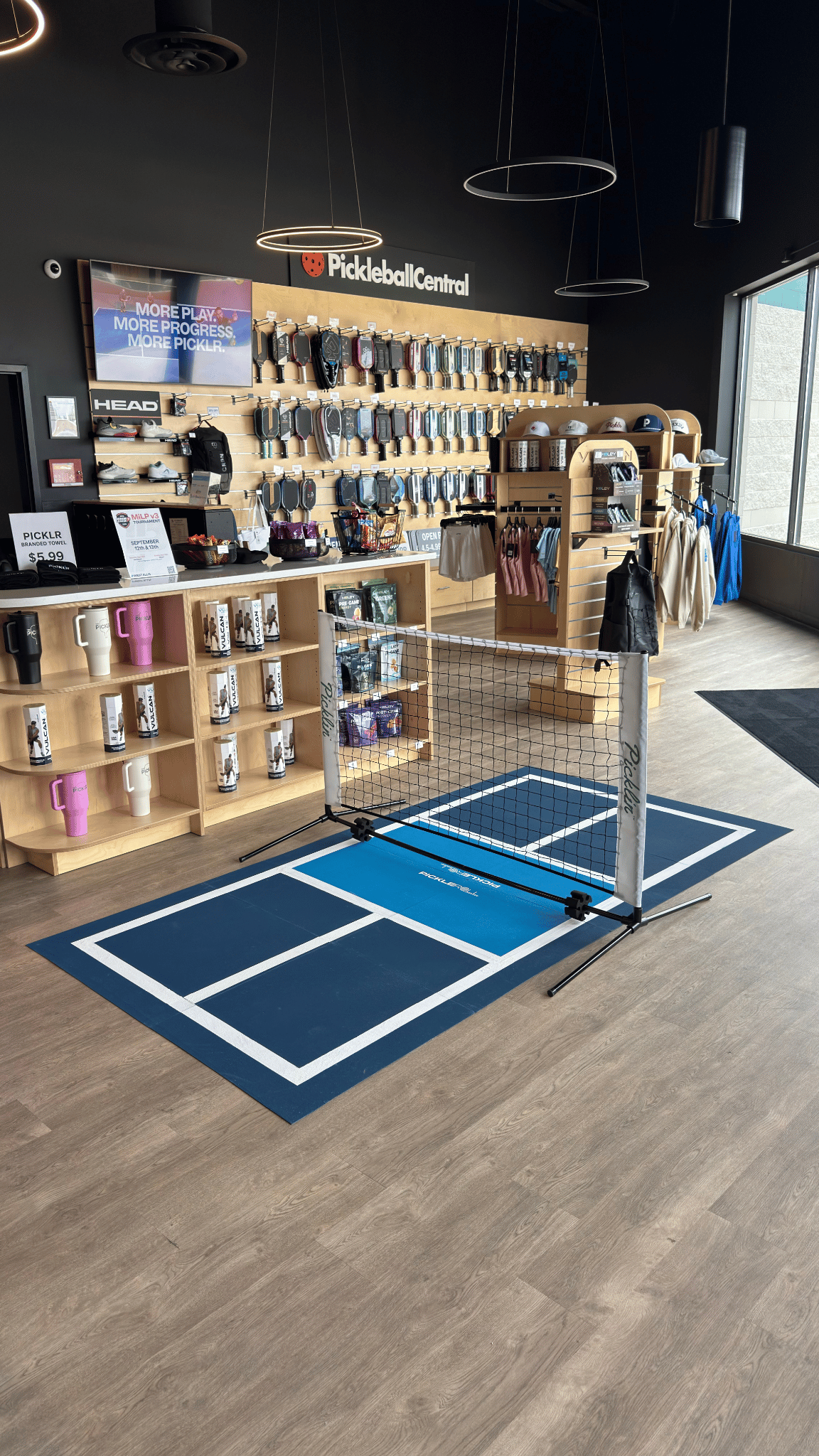 Pickleball pro shop display